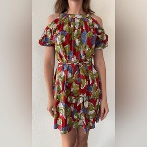 Summer vintage dress, floral dress, cotton, botanic print